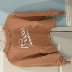 Cropped crew neck hoodie